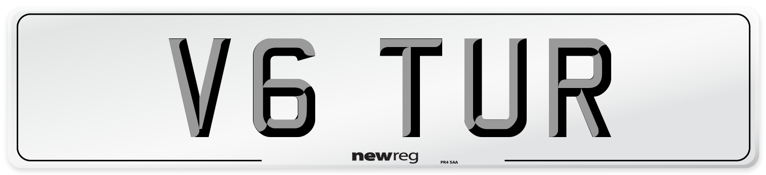 V6 TUR Number Plate from New Reg